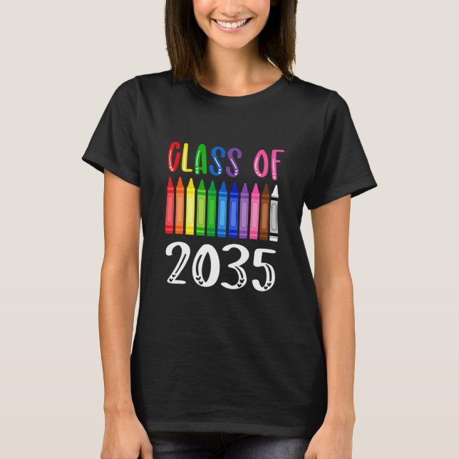 Class Of 2035 Grow With Me Graduation First Day Of T-Shirt (Front)