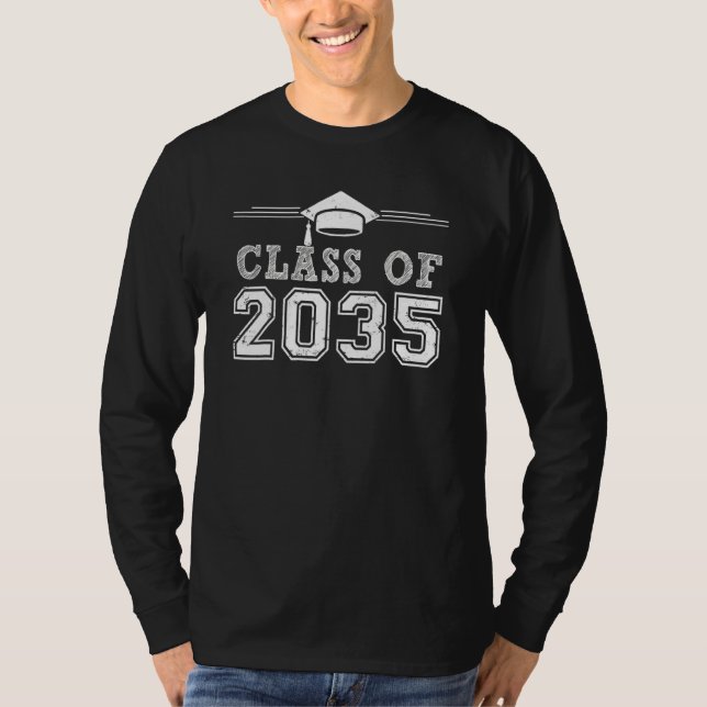 Class Of 2035 Grow With Me Graduation First Day Of T-Shirt (Front)