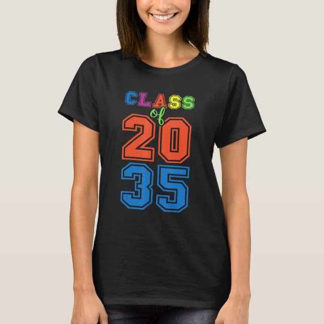 Class Of 2035 Grow With Me Graduation First Day Of T-Shirt (Front)