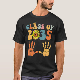 Class Of 2035 Grow With Me Handprint Pre K 12th Gr T-Shirt