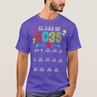 Class of 2035 Grow With Me Handprint PreK 12th Gr T-Shirt