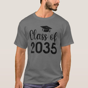 Class Of 2035 Grow With Me Handprints On Back K To T-Shirt
