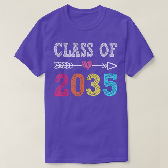 Class Of 2035 Grow With Me Tee Kindergarten Gradua (Design Front)