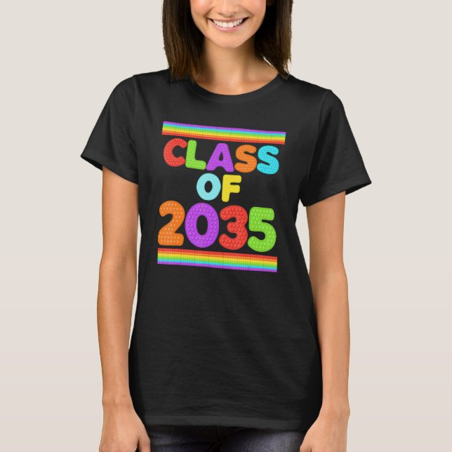 Class of 2035 Growing With Me Kindergarten Graduat T-Shirt (Front)
