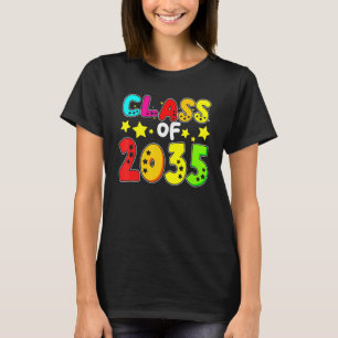 Class Of 2035 Kid Handprint Back Grow With Me T-Shirt