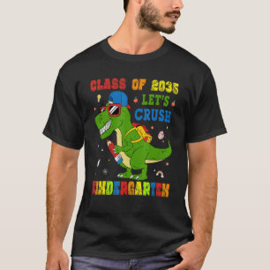 Class Of 2035 Kindergarten Dinosaurs Boys Kid Back T-Shirt