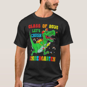 Class Of 2035 Kindergarten Dinosaurs Boys Kid Back T-Shirt