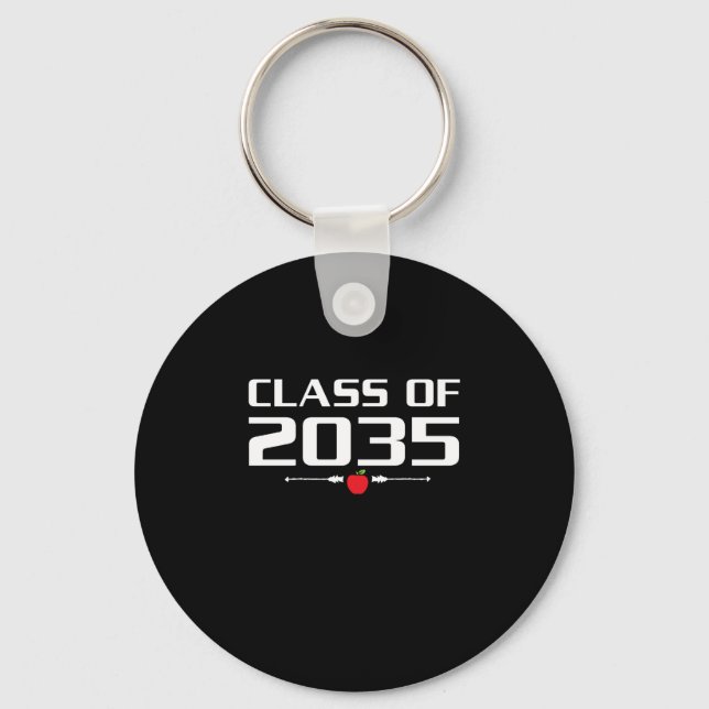 Class Of 2035 Kindergarten Pre K Grow With Me Grad Key Ring (Front)