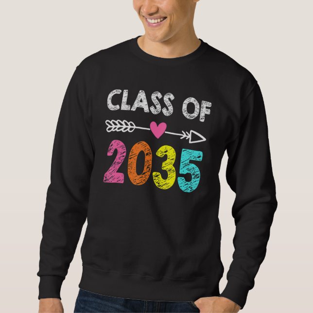 Class Of 2035 Kindergarten Pre-k Grow with Me Grad Sweatshirt (Front)