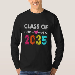 Class Of 2035 Kindergarten Pre K Grow With Me Grad T-Shirt