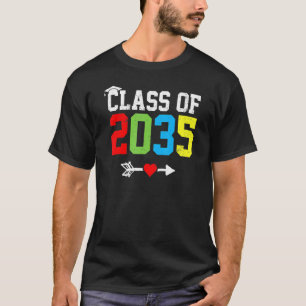 Class Of 2035 Kindergarten Pre K Grow With Me Grad T-Shirt