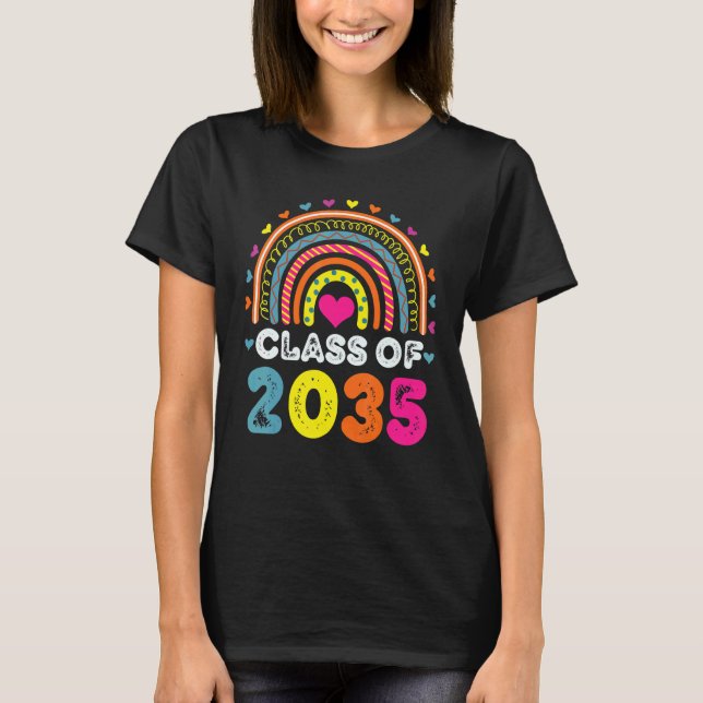 Class Of 2035 Kindergarten Pre k Grow with Me Grad T-Shirt (Front)
