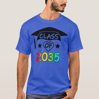 Class Of 2035 Kindergarten Pre K Grow With Me Grad T-Shirt