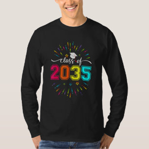 Class Of 2035 Kindergarten Pre K Grow With Me Grad T-Shirt