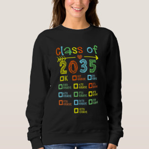 Class Of 2035 Pre K To 12 Handprint On Back Grow W Sweatshirt