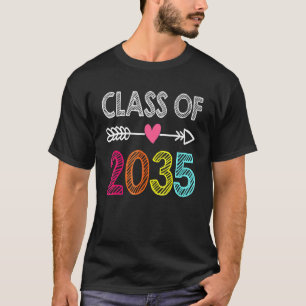 Class Of 2035 Pre K To 12 Handprint On Back Grow W T-Shirt