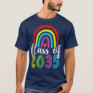 Class Of 2035 Rainbow Grow With Me Kindergarten Gr T-Shirt