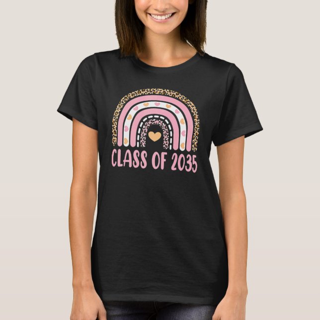 Class Of 2035 Rainbow Leopard Pre K Grow With Me G T-Shirt (Front)