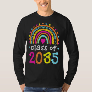 Class Of 2035 Rainbow Pink Graduate Preschool Kind T-Shirt
