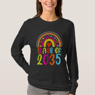 Class Of 2035 Rainbow Pink Graduate Preschool Kind T-Shirt
