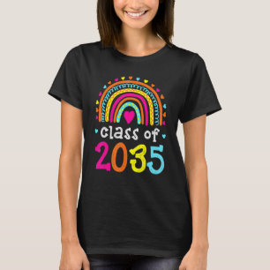 Class Of 2035 Rainbow Pink Graduate Preschool Kind T-Shirt