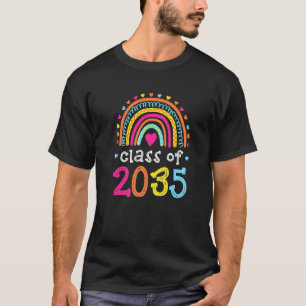 Class Of 2035 Rainbow Pink Graduate Preschool Kind T-Shirt