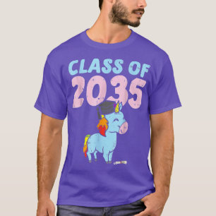 Class Of 2035 Unicorn Cute Kindergarten Grow With T-Shirt