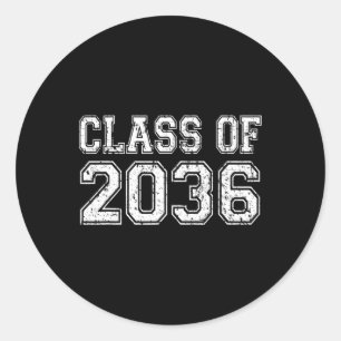 Class Of 2036 Grow With Me Graduation Vintage  Classic Round Sticker