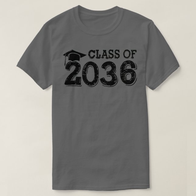 Class Of 2036 Grow With Me Handprints Space On Bac T-Shirt (Design Front)