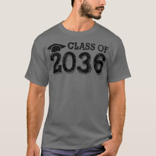 Class Of 2036 Grow With Me Handprints Space On Bac T-Shirt