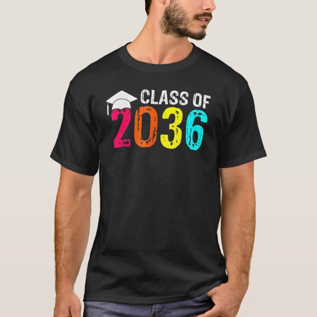 Class Of 2036 Grow With Me Kindergarten Pre K Grad T-Shirt (Front)