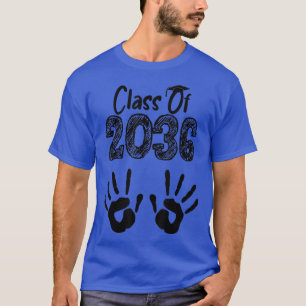 Class Of 2036 Grow With Me Shirt Handprint On Back