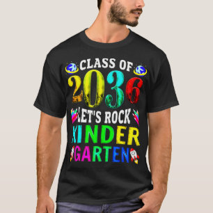 Class Of 2036 Let'S Rock Kindergarten T-Shirt