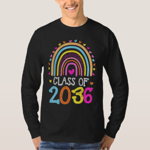 Class Of 2036 Rainbow Pre K Kindergarten Graduatio T-Shirt