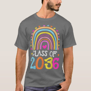 Class Of 2036 Rainbow Pre-k Kindergarten Graduatio T-Shirt