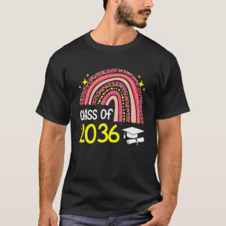 Class Of 2036 Senior Graduation Graduate Rainbow F T-Shirt