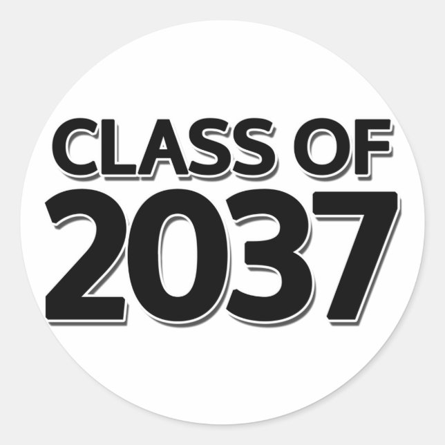 Class of 2037 classic round sticker (Front)