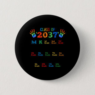 Class of 2037 Grow With Me Colour Handprint Pre-K 6 Cm Round Badge