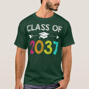 Class of 2037 Grow With Me Kindergarten Graduation T-Shirt