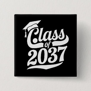 Class Of 2037 Grow With Me Proud Graduate 15 Cm Square Badge