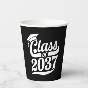Class Of 2037 Grow With Me Proud Graduate Paper Cups