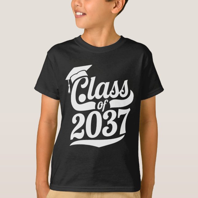 Class Of 2037 Grow With Me Proud Graduate T-Shirt (Front)
