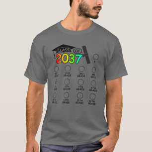 Class Of 2037 Grow With Me Space For Check-Mark K T-Shirt