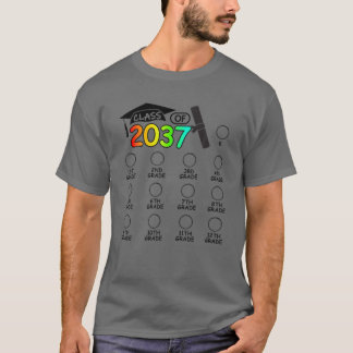 Class Of 2037 Grow With Me Space For Check-Mark K T-Shirt
