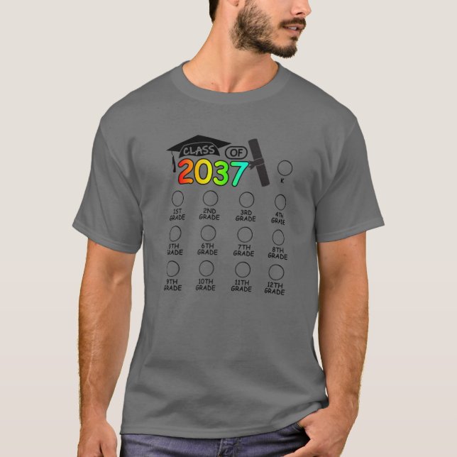 Class Of 2037 Grow With Me Space For Check-Mark K T-Shirt (Front)