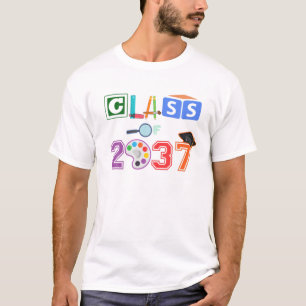 CLASS Of 2037 Kids PRE-K Nursery First Day Excited T-Shirt