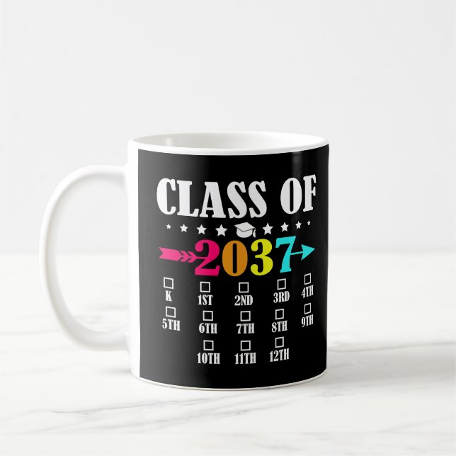 Class Of 2037 Kindergarten 12th Grade Graduation Coffee Mug (Left)