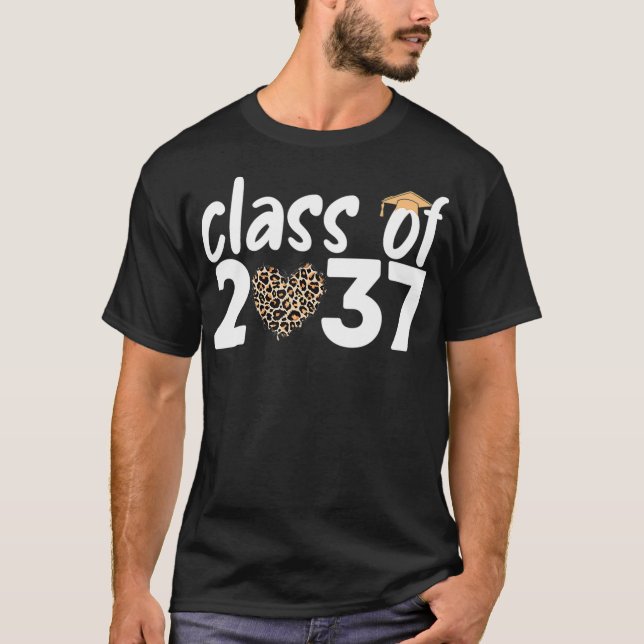 Class of 2037 Kindergarten Future Graduate Her Him T-Shirt (Front)
