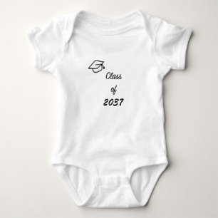 Class of 2037 with Graduation Cap Baby Bodysuit