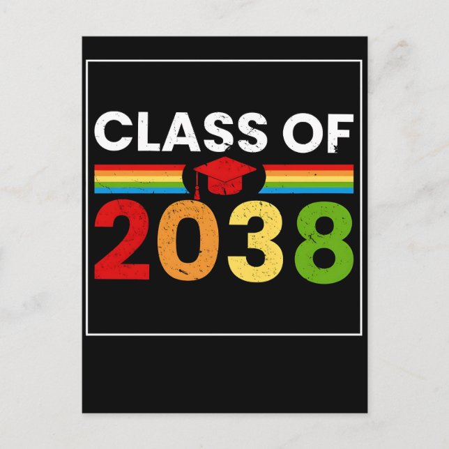 Class Of 2038 Back To School Quote Holiday Postcard (Front)